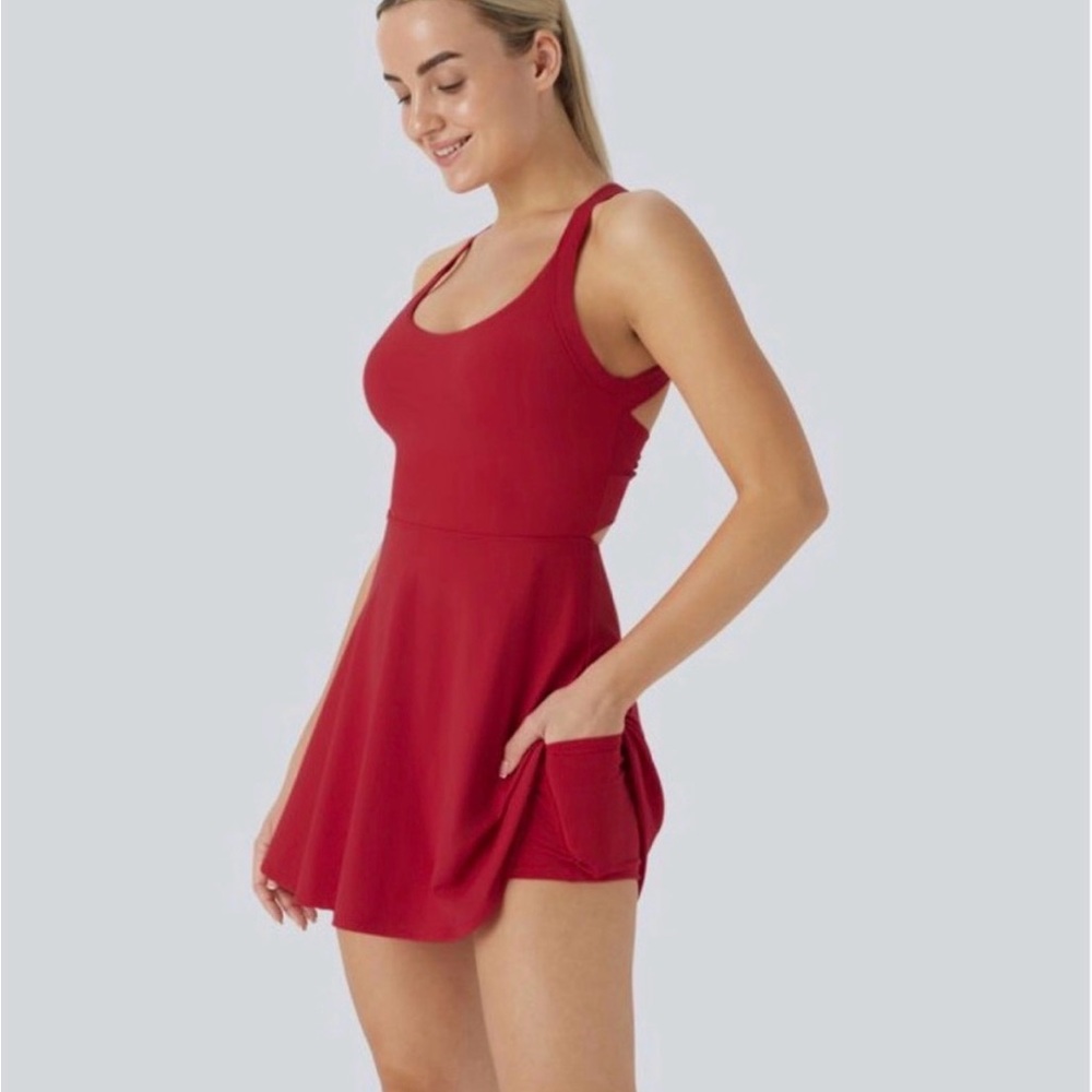 NWT HALARA Red twist back dress - Picture 2 of 2
